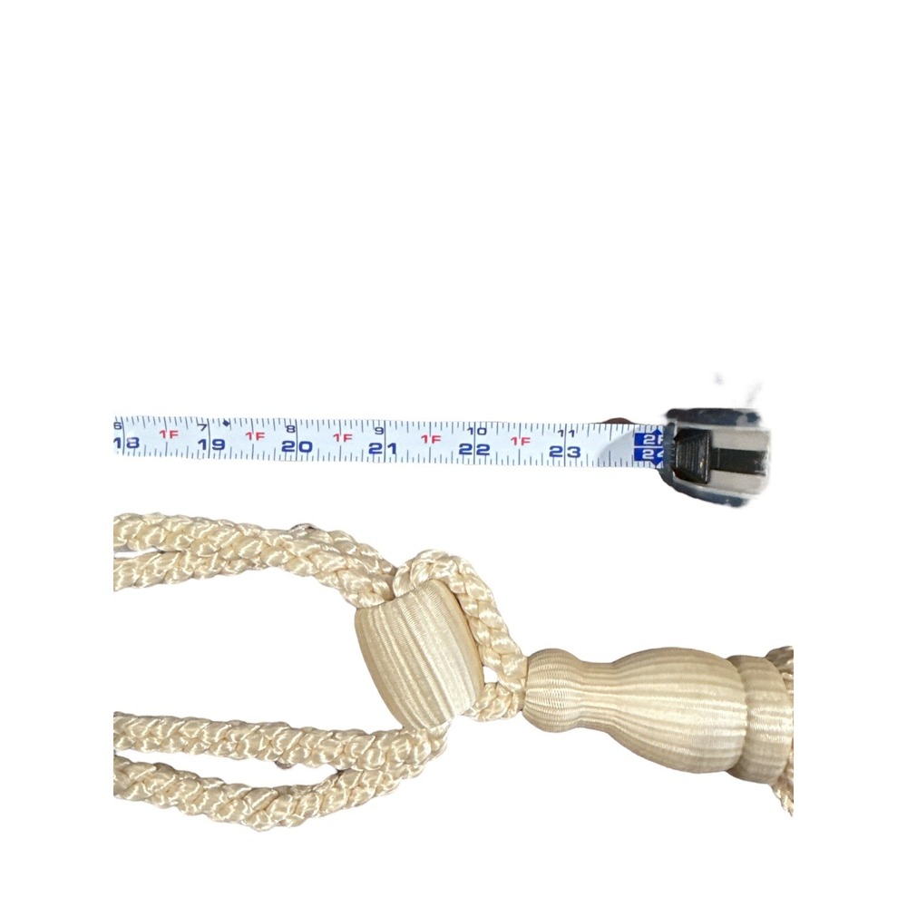 Lot‎ of 6 wood beaded tasseled fringe ropes necklace belt vintage & New - Picture 6 of 9